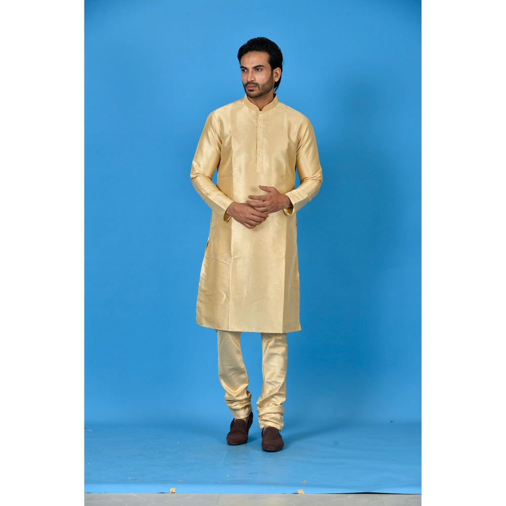 Simaaya Cream Premium Quality Silk Made Kurta with Churidar (Set of 2)