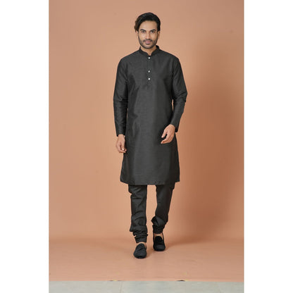Simaaya Black Premium Quality Silk Made Kurta for Men