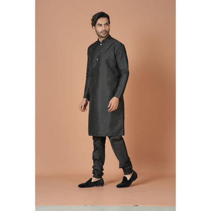 Simaaya Black Premium Quality Silk Made Kurta for Men