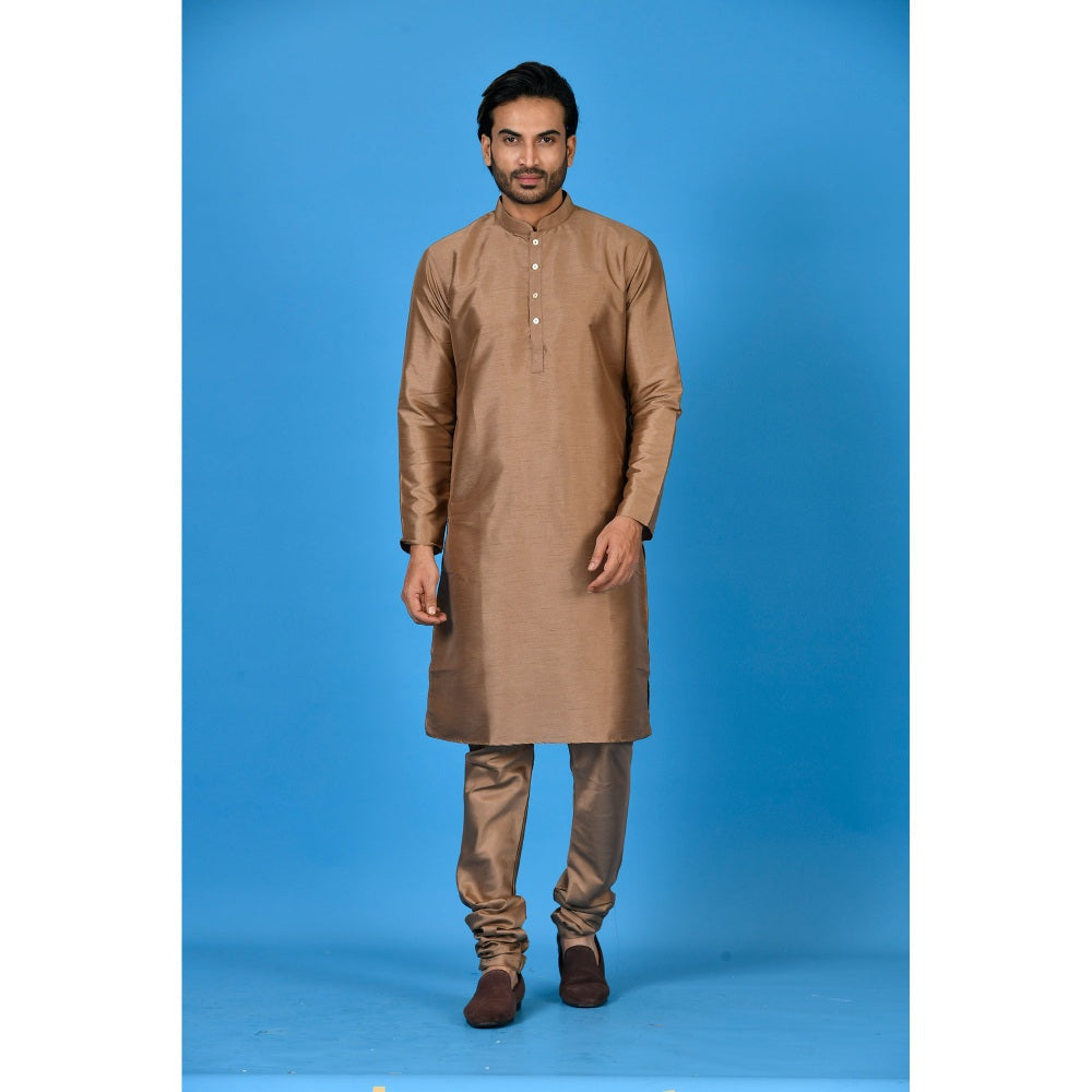 Simaaya Brown Premium Quality Silk Made Kurta for Men