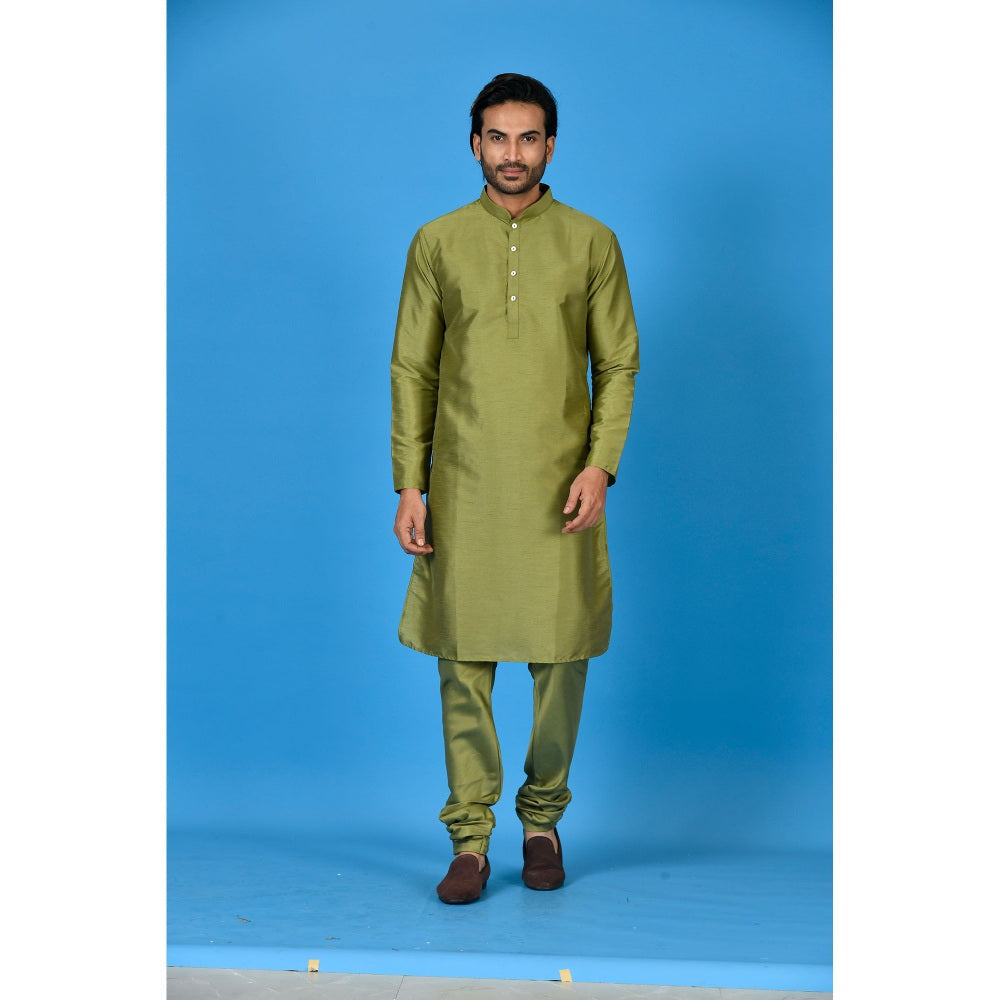 Simaaya Green Premium Quality Silk Made Kurta for Men