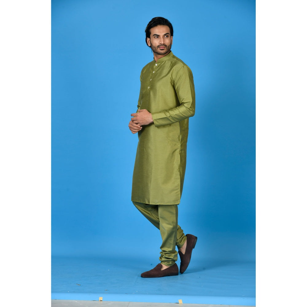 Simaaya Green Premium Quality Silk Made Kurta for Men