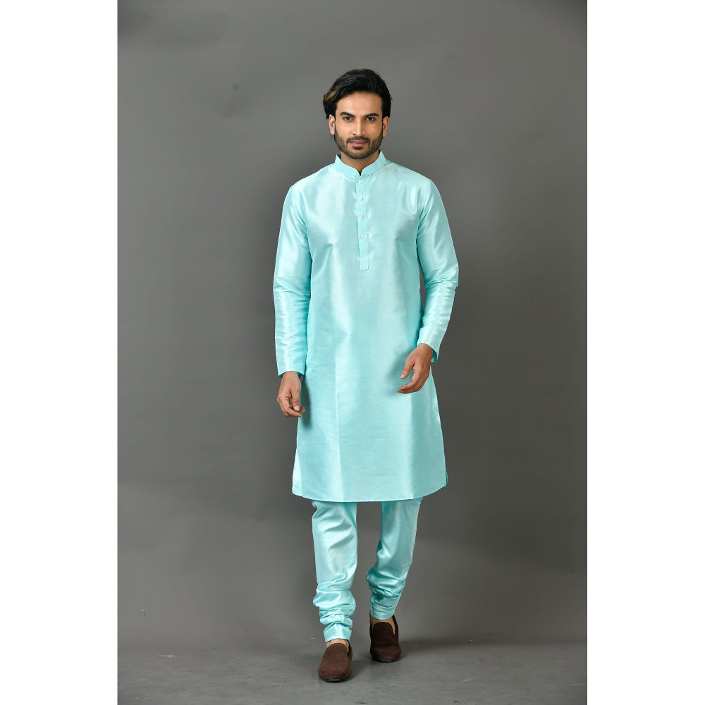 Simaaya Turquoise Premium Quality Silk Made Kurta for Men
