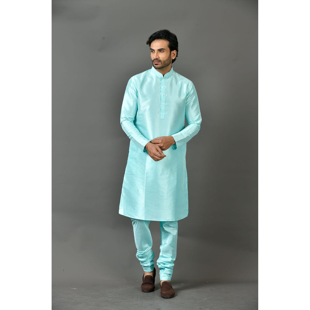 Simaaya Turquoise Premium Quality Silk Made Kurta for Men