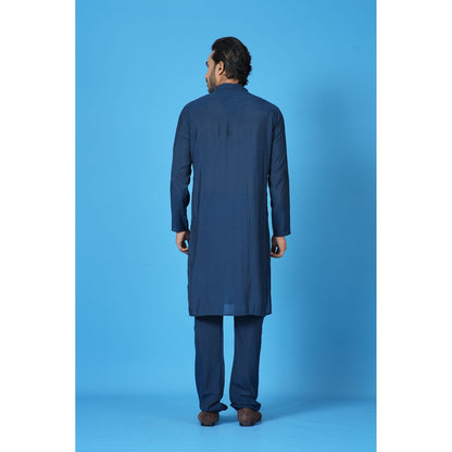 Simaaya Navy Blue Premium Quality Cotton Silk Made Kurta for Men