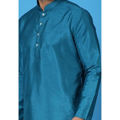 Simaaya Teal Premium Quality Silk Made Kurta for Men