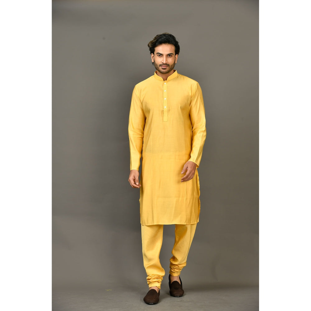 Simaaya Mustard Premium Quality Cotton Silk Made Kurta for Men