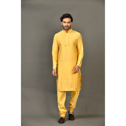 Simaaya Mustard Premium Quality Cotton Silk Made Kurta for Men