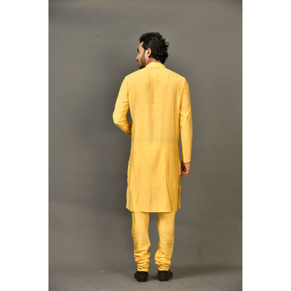 Simaaya Mustard Premium Quality Cotton Silk Made Kurta for Men