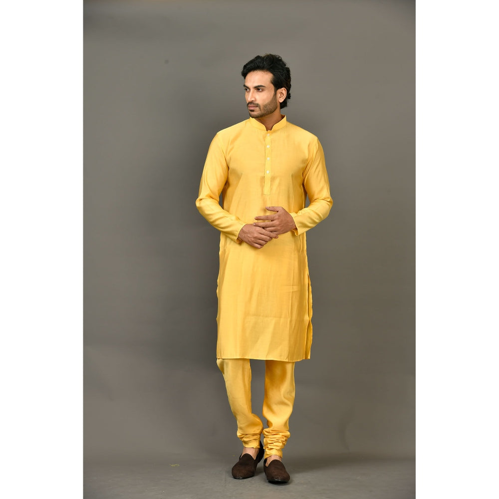 Simaaya Mustard Premium Quality Cotton Silk Made Kurta for Men