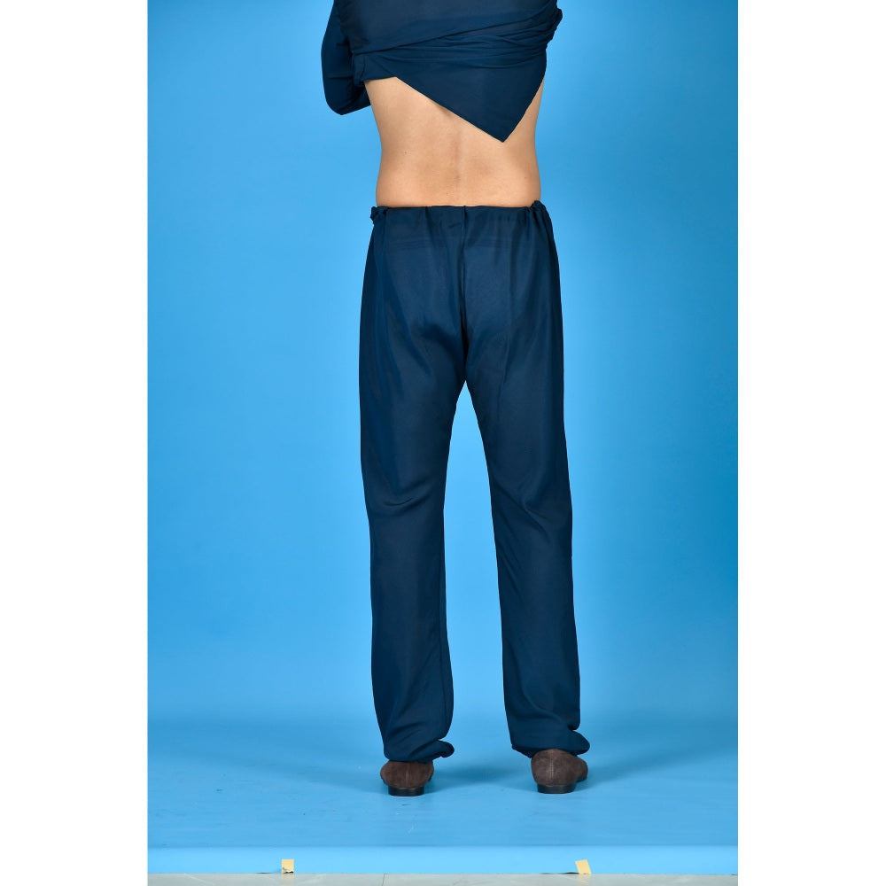 Simaaya Navy Blue Premium Quality Cotton Silk Made Pyjama for Men