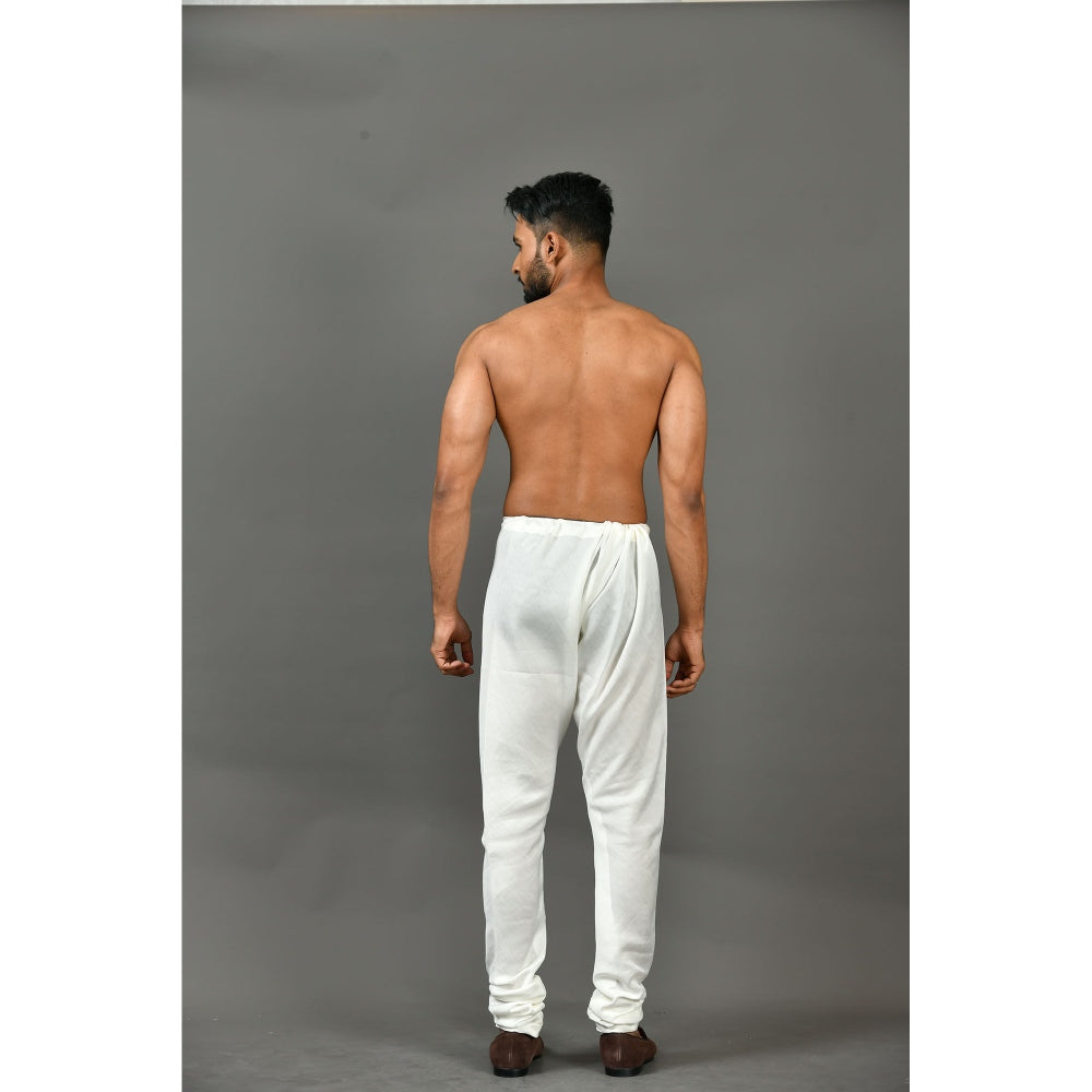 Simaaya White Premium Quality Cotton Silk Made Pyjama for Men