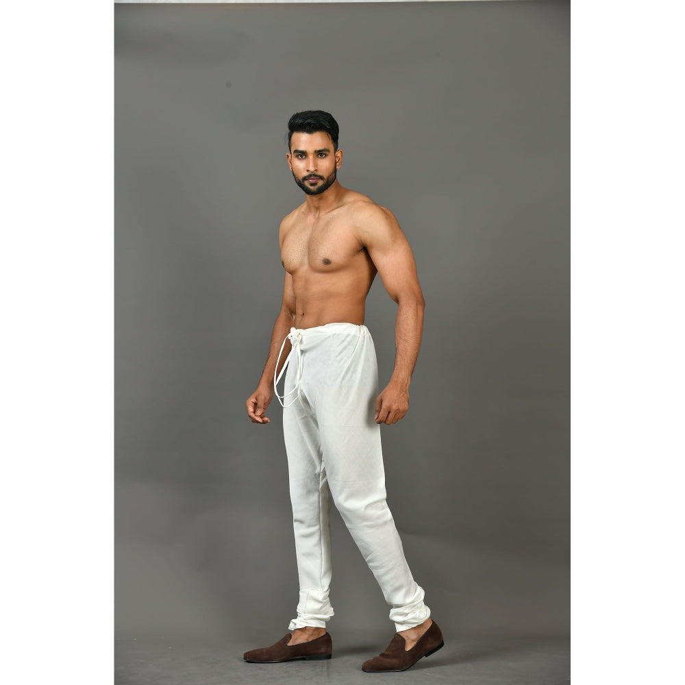 Simaaya White Premium Quality Cotton Silk Made Pyjama for Men
