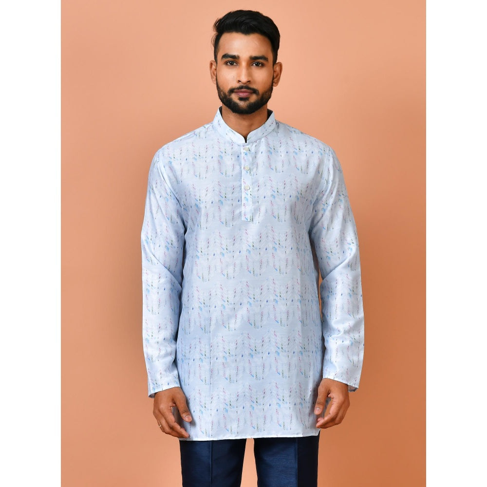 Simaaya Blue Premium Quality Silk Made Short Kurta for Men