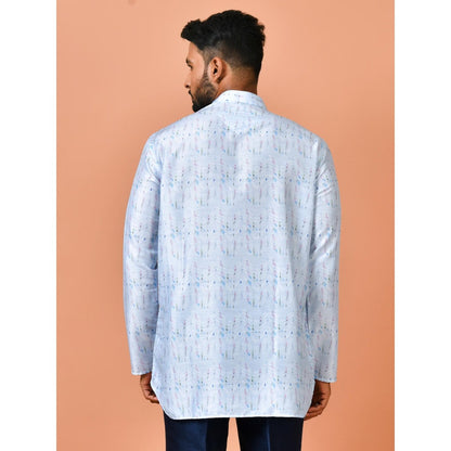 Simaaya Blue Premium Quality Silk Made Short Kurta for Men