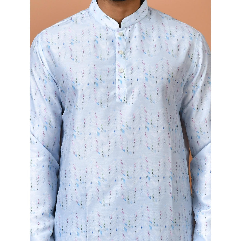 Simaaya Blue Premium Quality Silk Made Short Kurta for Men