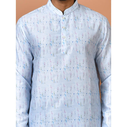 Simaaya Blue Premium Quality Silk Made Short Kurta for Men