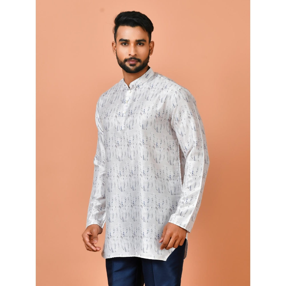 Simaaya White Premium Quality Silk Made Short Kurta for Men