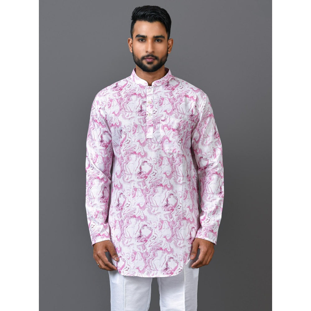 Simaaya White Premium Quality Silk Made Short Kurta for Men