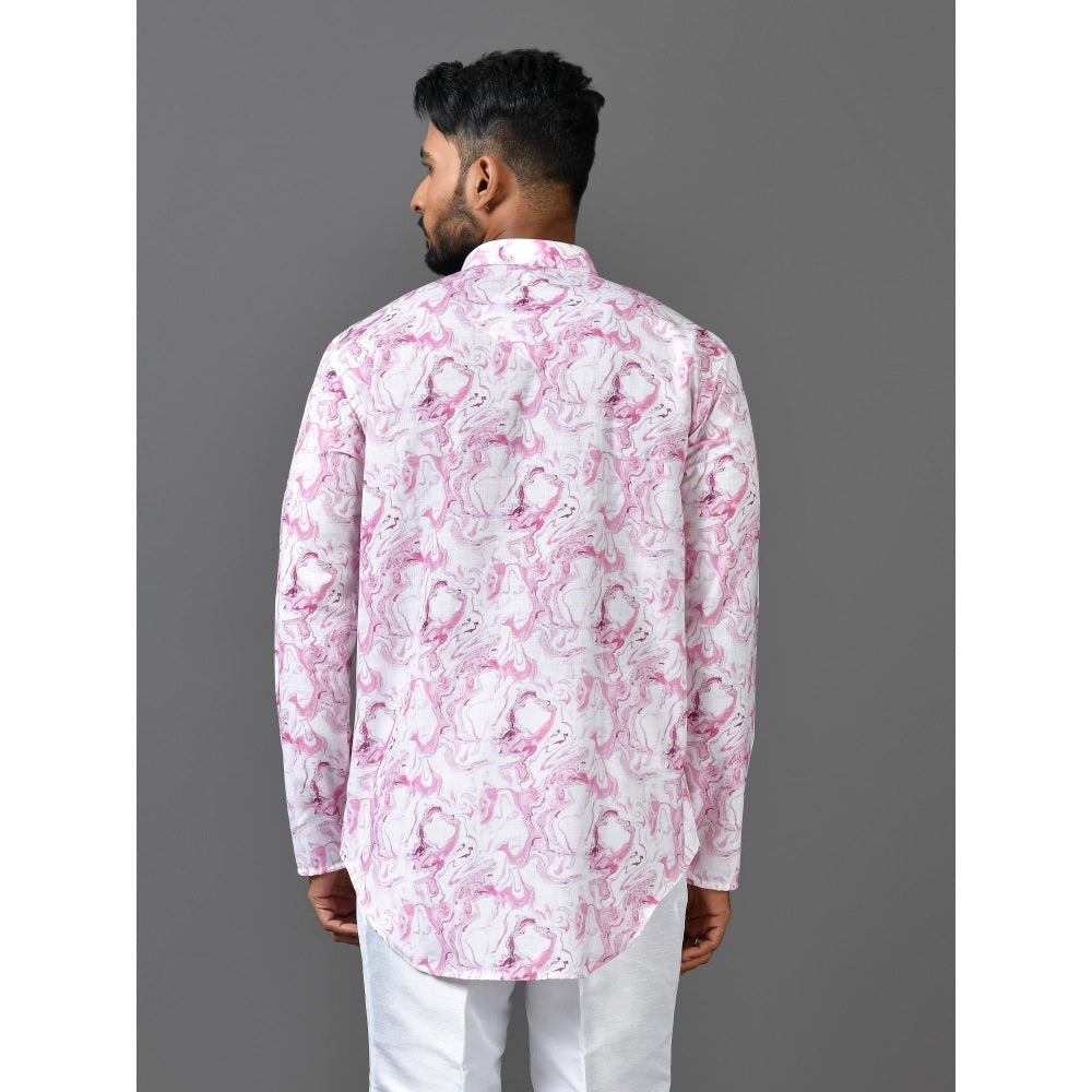 Simaaya White Premium Quality Silk Made Short Kurta for Men