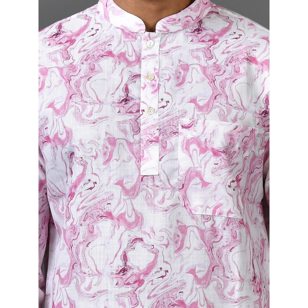 Simaaya White Premium Quality Silk Made Short Kurta for Men