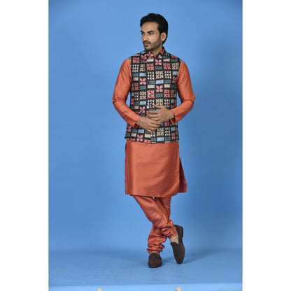 Simaaya Premium Quality Linen Made Nehru Jackets for Men- Black