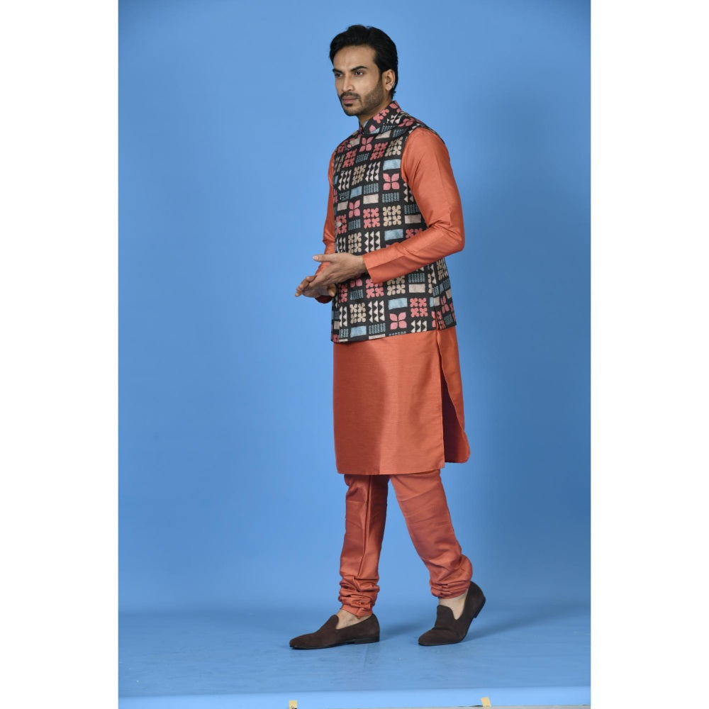 Simaaya Premium Quality Linen Made Nehru Jackets for Men- Black