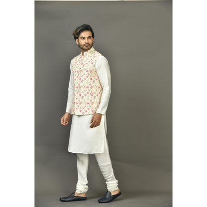 Simaaya Premium Quality Cotton Silk Made Nehru Jackets for Men- Yellow