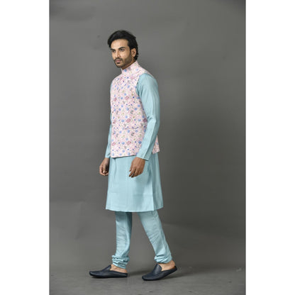 Simaaya Premium Quality Silk Made Nehru Jackets for Men- Pink