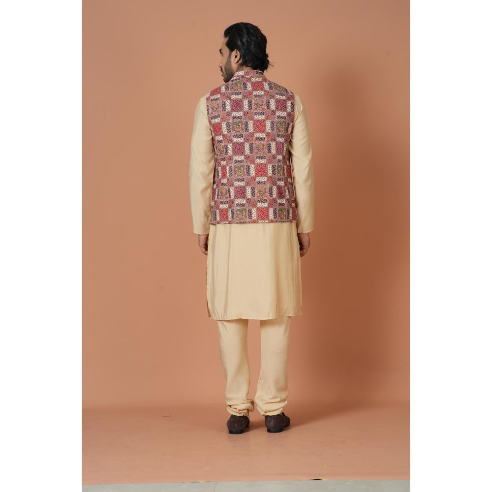 Simaaya Premium Quality Linen Made Nehru Jackets for Men- Maroon