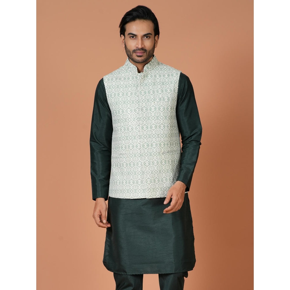 Simaaya Premium Quality Linen Made Nehru Jacket For Men- Blue