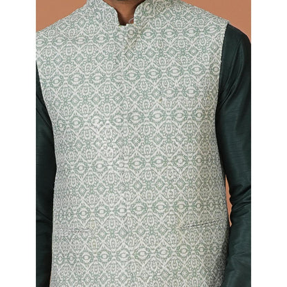 Simaaya Premium Quality Linen Made Nehru Jacket For Men- Blue