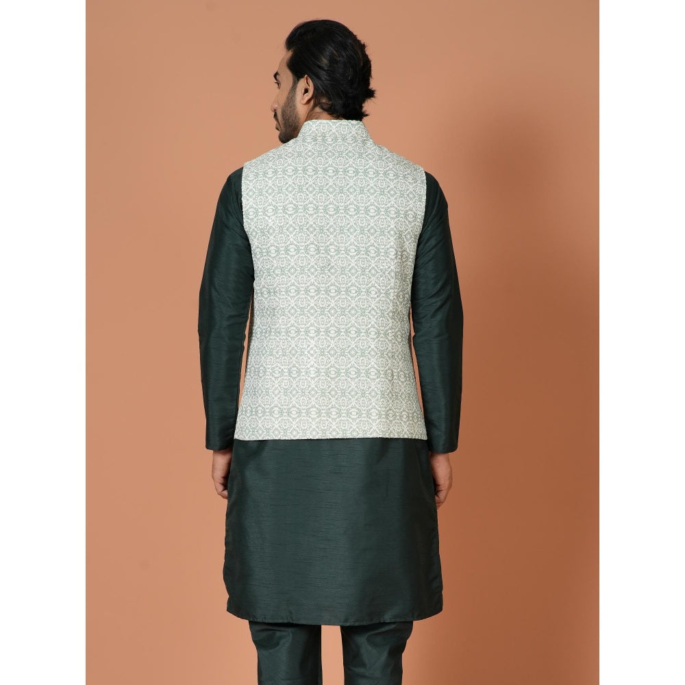 Simaaya Premium Quality Linen Made Nehru Jacket For Men- Blue