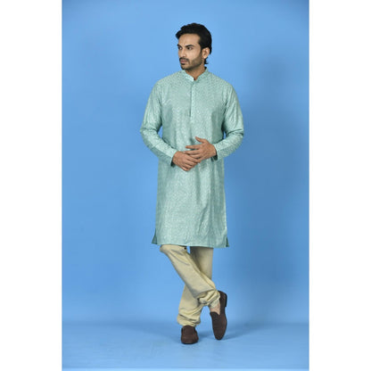 Simaaya Premium Quality Silk Made Kurta For Men- Blue