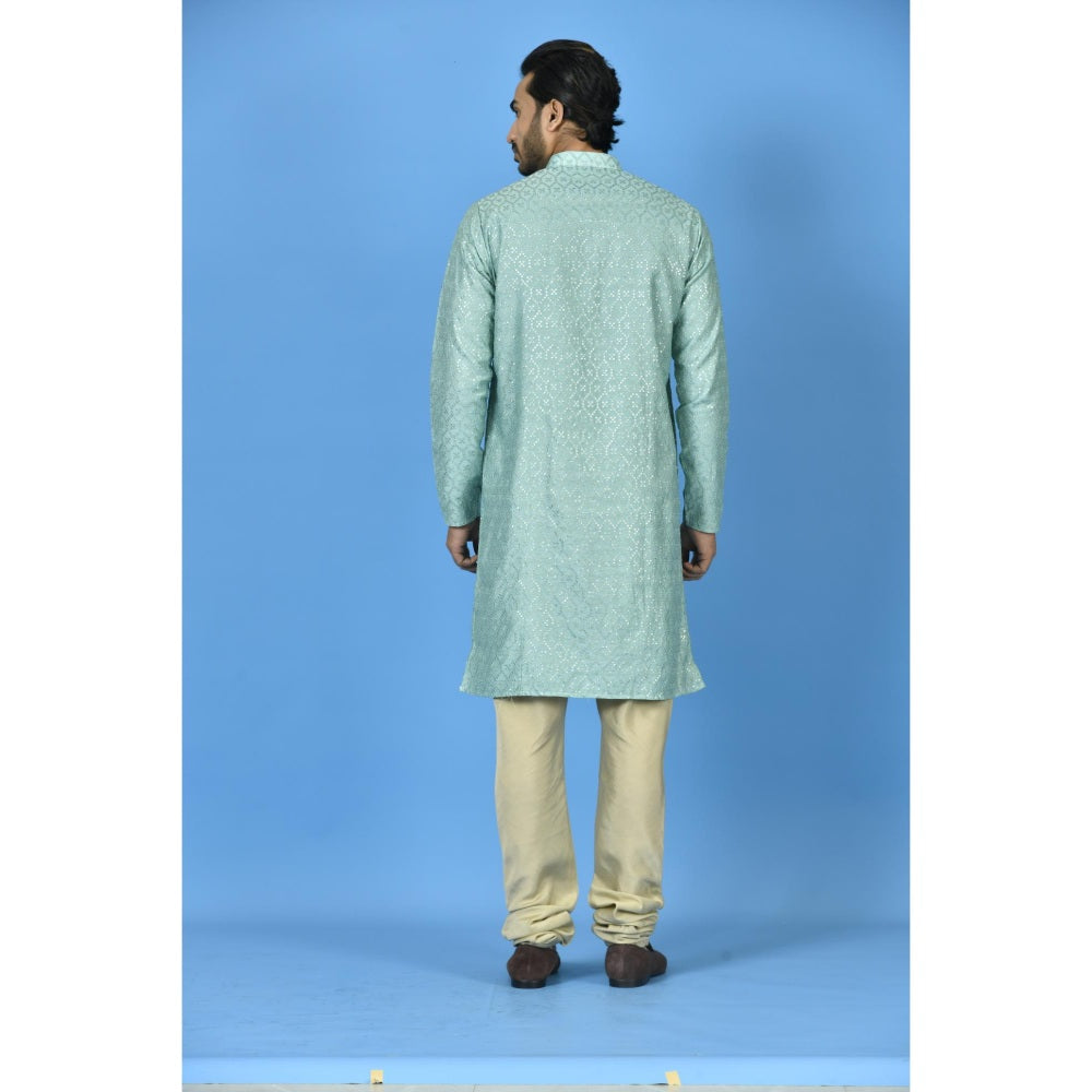 Simaaya Premium Quality Silk Made Kurta For Men- Blue