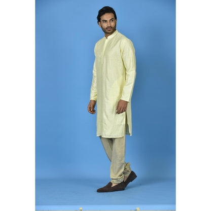 Simaaya Premium Quality Silk Made Kurta For Men- Yellow