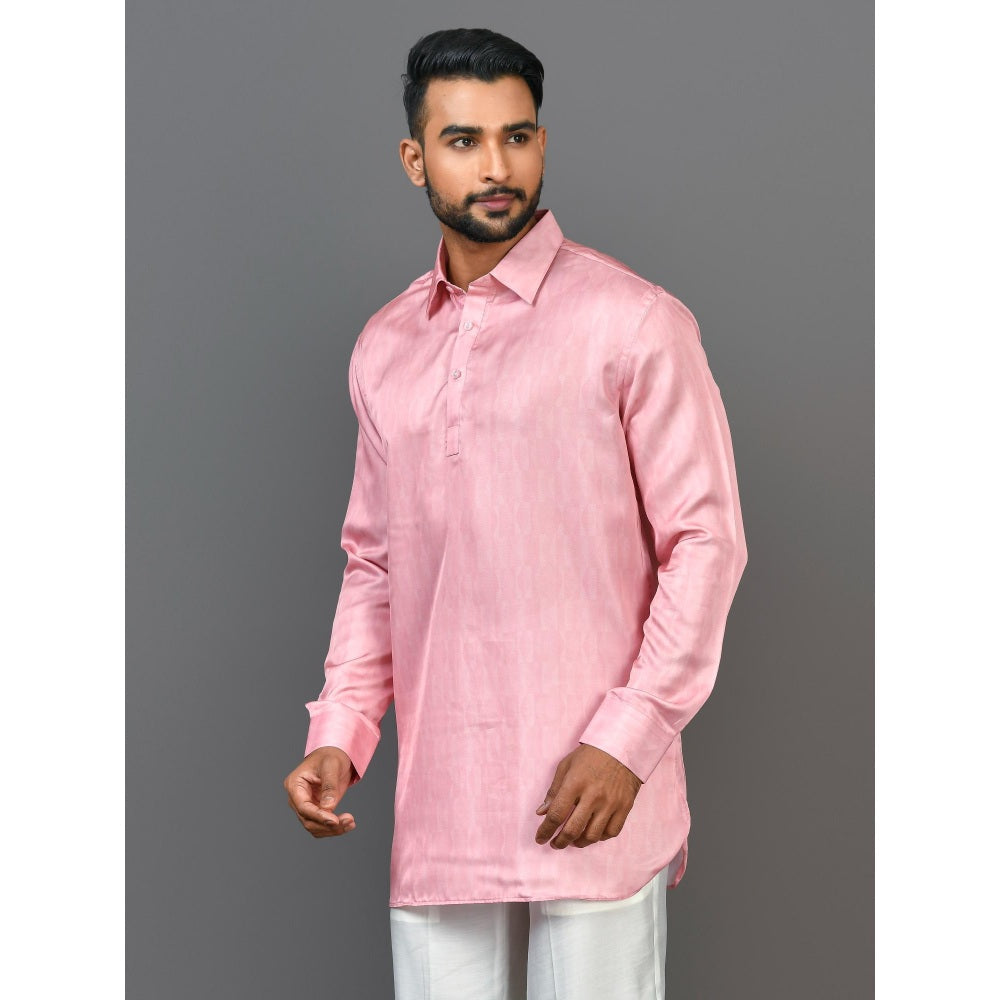 Simaaya Premium Quality Satin Made Kurta For Men- Pink
