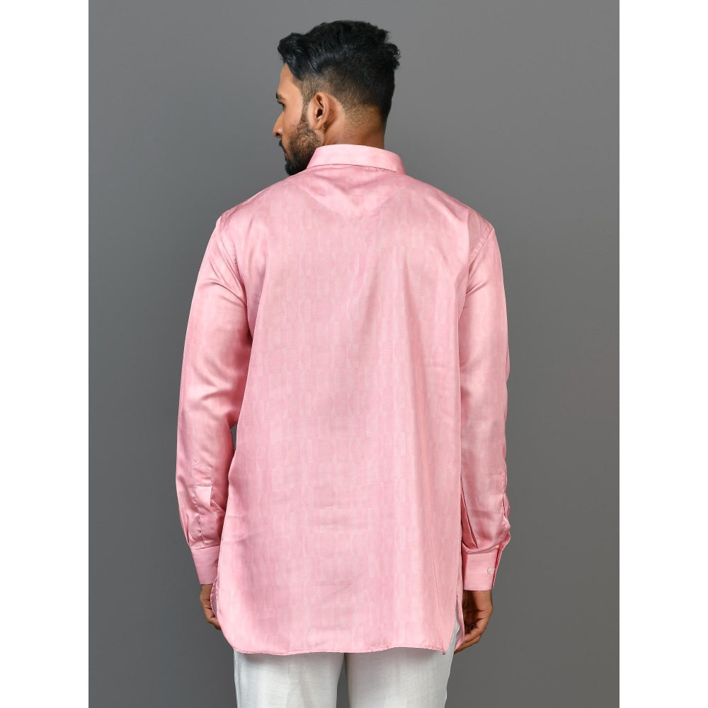 Simaaya Premium Quality Satin Made Kurta For Men- Pink