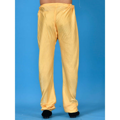 Simaaya Yellow Premium Quality Satin Pyjama for Men