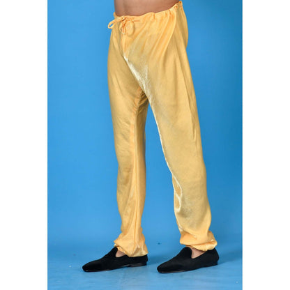 Simaaya Yellow Premium Quality Satin Pyjama for Men