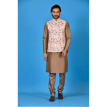 Simaaya Multi-Colour Premium Quality Silk Kurta with Churidar and Nehru Jacket (Set of 3)