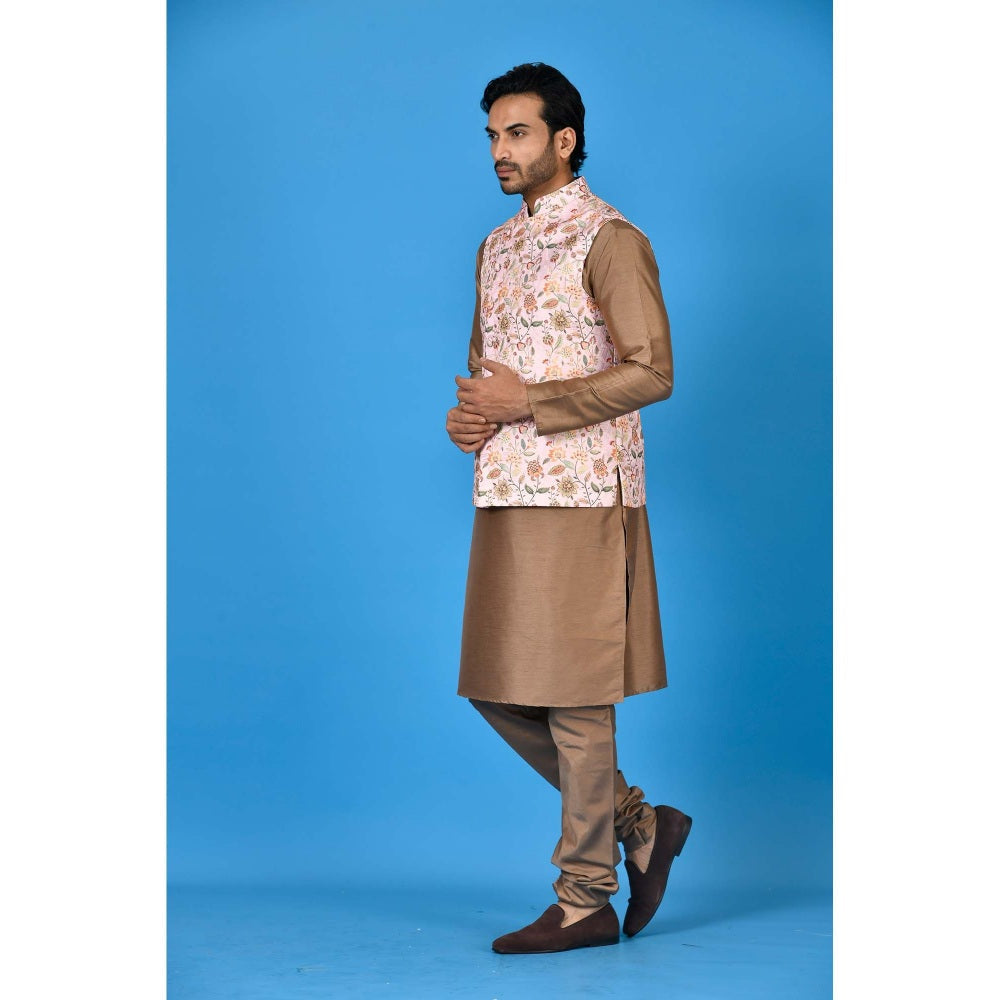 Simaaya Multi-Colour Premium Quality Silk Kurta with Churidar and Nehru Jacket (Set of 3)