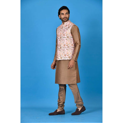 Simaaya Multi-Colour Premium Quality Silk Kurta with Churidar and Nehru Jacket (Set of 3)