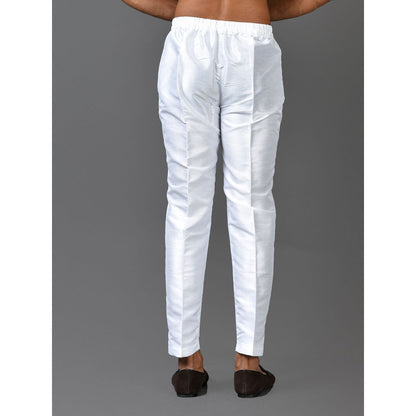 Simaaya Premium Quality Silk Made Bottoms for Men- White