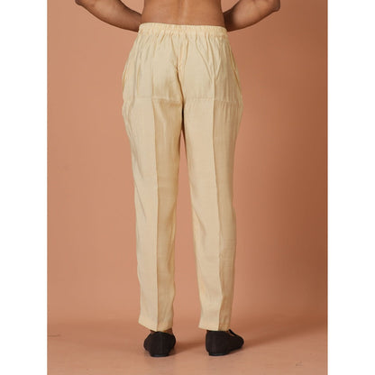 Simaaya Premium Quality Satin Made Bottoms for Men- Beige