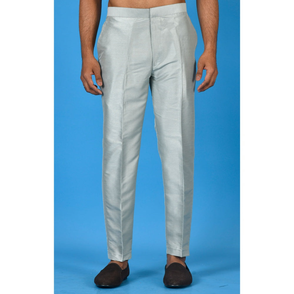 Simaaya Premium Quality Silk Made Bottoms for Men- Silver