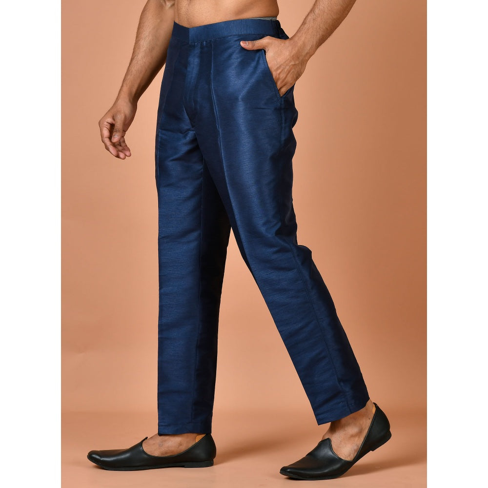 Simaaya Premium Quality Silk Made Bottoms for Men- Blue