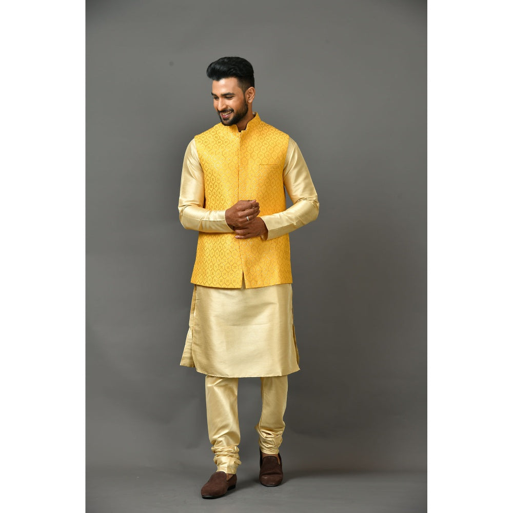 Simaaya Premium Quality Silk Made Kurta with Churidar and Jacket (Set of 3)