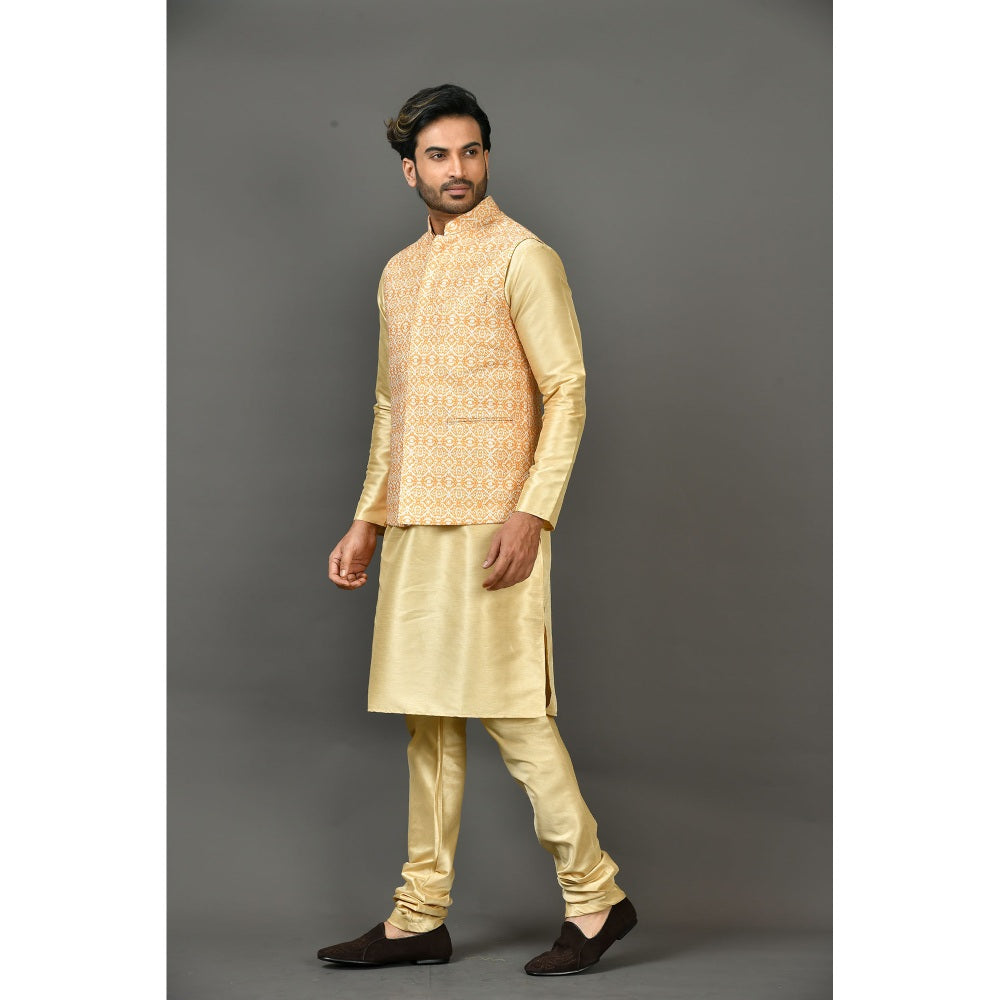 Simaaya Premium Quality Silk Made Kurta with Churidar and Jacket (Set of 3)