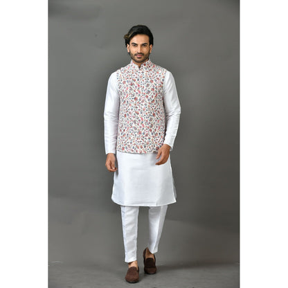 Simaaya Premium Quality Linen Made Kurta with Pant and Jacket for Men- Multicolor (Set of 3)